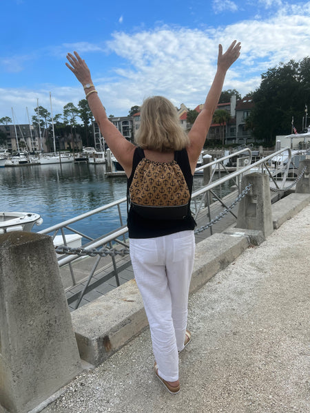 NautiPup Drawstring Bag with Optional Cork Zippered Compartment