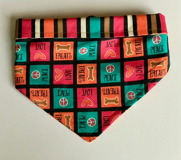NautiPup Doggie Doo Rag Bandana with D-Ring Closure | Peace, Love & Treats